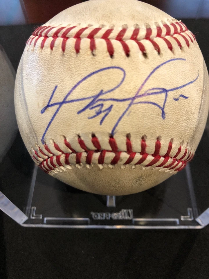 David Ortiz MLB Game Used Autographed Ball 9/20/15 Boston vs Toronto - Image 1 of 4