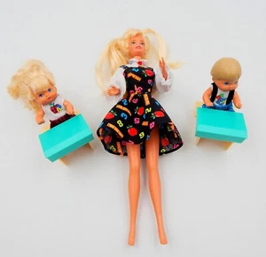 Mattel Barbie Teacher Kelly And Tommy Desks Dolls Baby Heart Family Twins Kid - Picture 1 of 11