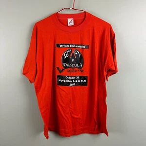 Vintage Dracula the Musical 90's Orange Single Stitch Sz XL USA Made Theater Fun - Picture 1 of 7