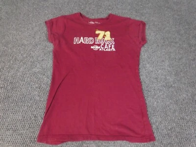 Blusa Hard Rock Café Mujer Mediana Roja Elástica Pullover Atlanta Foto 1 de 4