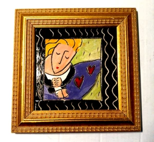 Sandra Magsamen Framed Tile Art "Follow Your Heart" Signed Wall - Picture 1 of 7