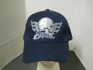 Skull Logo w/ Flames Navy Embroidered Baseball Hat Adjustable NEW - Picture 1 of 3