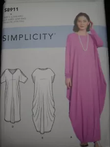 Knit Caftans Misses size XXS-XXL Simplicity 8911 Sewing Pattern - Picture 1 of 2