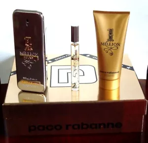 Paco Rabanne 1 MILLION LUCKY 3Pc Gift Set:100ml EDT Sp+10ml EDT Sp+3.4oz ShowGel - Picture 1 of 4