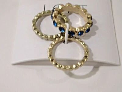 Anillo apilable Ann Taylor LOFT para mujer piedra azul dorado talla 6 nuevo con etiquetas 34,50 Foto 1 de 3
