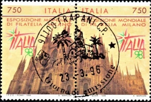 Francobolli Italia 1996 Esposizione mondiale di filatelia dittico Nuovo primo 96 - Foto 1 di 1