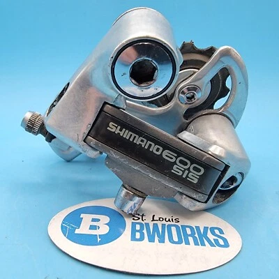 Câmbio traseiro vintage Shimano 600EX RD-6208 gaiola curta duplo 6x2sp SIS d21 - Imagem 1 de 4