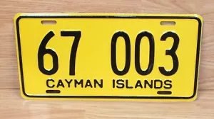 Cayman Islands Yellow / Black Metal Automobile License Plate / Tag 67-003 *NEW* - Picture 1 of 3
