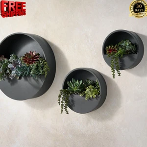 Wall Mounted Planter Set of 3, Modern Design, Durable, Indoor/Outdoor Use - Picture 1 of 8