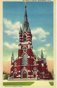 Manchester NH - St. Mary's Church - Vintage Postkarte (Datum unbekannt) - Bild 1 von 2