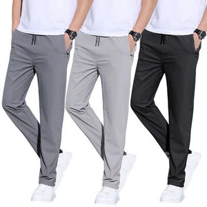 Men's Elastic Athletic Running Stretch Pants Quick-Dry Lightweight Travel M-5XL - Picture 1 of 33