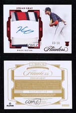 2022 Panini Flawless Ruby /20 Josiah Gray #RDPA-JG RPA Rookie Dual Patch Auto RC