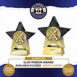 Clay Pigeon Shooting Superstar Award FREE ENGRAVING - Picture 1 of 4