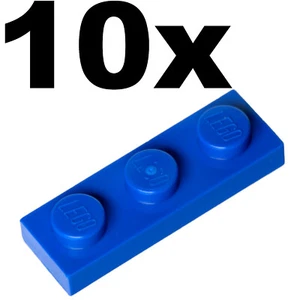NUOVO LEGO - PIATTI - 1 x 3 - piastra blu x 10 - 1x3 - Foto 1 di 1