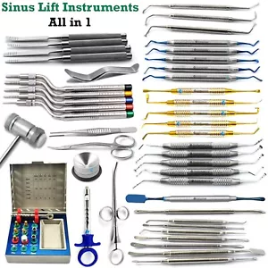 All in 1 Sinus Lift Instruments Elevators Chisels Dental Implant Surgery Graft - Picture 1 of 31