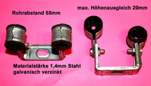 Doppelrohrschelle Rohrhalterung Schallschutzeinlage 3/8" 15-18mm verstellbar neu - Bild 1 von 1