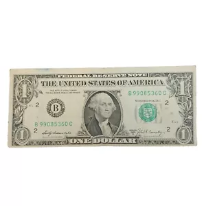 $1 One Dollar Bill 1969 B Error Misaligned Misprint Miscut Offset Collectible - Picture 1 of 9