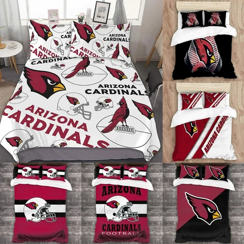 Arizona Cardinals 3 Pieces Bedding Set Pillowcases Quilt/Duvet/Comforter Cover Cover