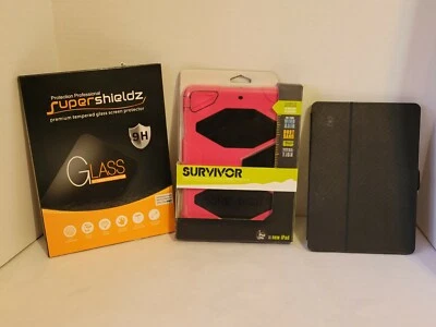 iPad Air LOT-SURVIVOR Pink/Black Case, Speck Case, Supershieldz Screen Protector - Image 1 of 4