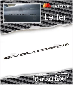 Carbon Fiber EVOLUTION VIII Trunk Rear Badge Emblem fits Mitsubishi EVO 5 6 7 8 - Picture 1 of 1
