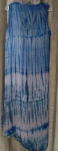 Hodges Collection Maxi Dress Boho Blue Gray Tie Dye Women’s XL Kitschy Retro - Picture 1 of 12