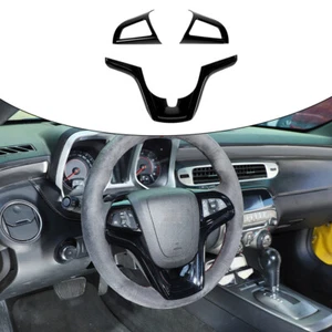 Biseles de cubierta de volante negros para accesorios Chevrolet Camaro 2012-15 - Imagen 1 de 12