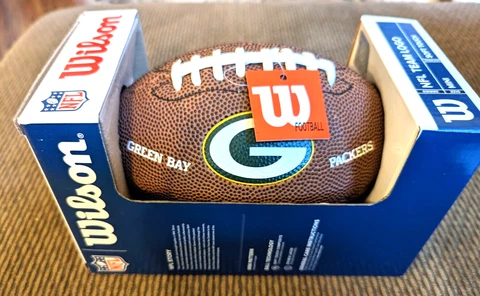 NEW NFL Licensed NFL Packers Mini Wilson Football 9" football Soft Touch Cover