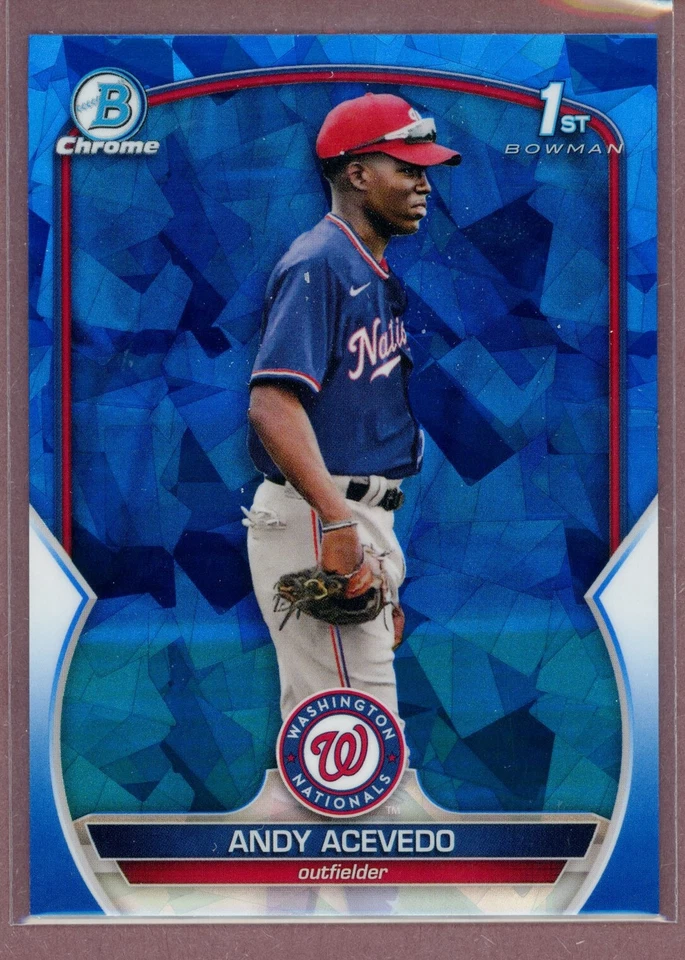 2023 Bowman Chrome Sapphire Prospects #237 Andy Acevedo (Nationals) - Image 1 of 1