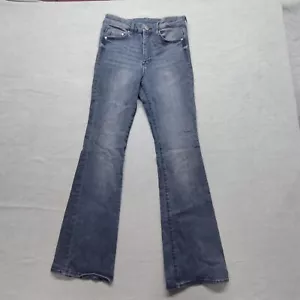 Denim & Denim & Denim blue jeans mini flare high waist stretch 26 x 30 women's - Picture 1 of 14