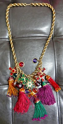 VINTAGE JAY FEINBERG FOR OSCAR DE LA RENTA  BEADED TASSEL BELT - Image 1 of 4