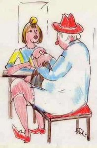 OHNE SEX SO ALT GEWORDEN Irmgard KAUPISCH v.REPPERT Signierte OriginalZeichnung - Picture 1 of 1