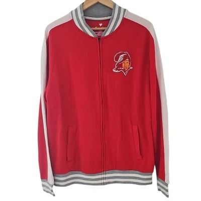 Fanatics Tampa Bay Buccaneers Throwback Bomber Jacket Felted Varsity Zip-Up Sz L - Image 1 of 4