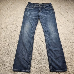 BKE Buckle Jake Mens Jeans Straight Whiskered Faded Grunge Y2K Cowboy Size 34x35 - Picture 1 of 14