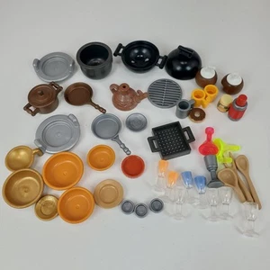 Playmobil Lot Cooking Glasses Pans Bowls Cups Mugs Pots Trays Coconut - Picture 1 of 6