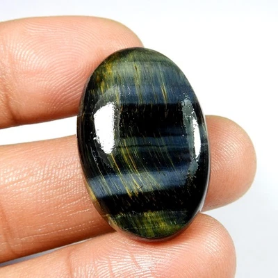 Flashy Blue Tiger Eye Oval Shape Gemstone  Natural Loose Cabochon 39 Cts BT-94 - Image 1 of 4