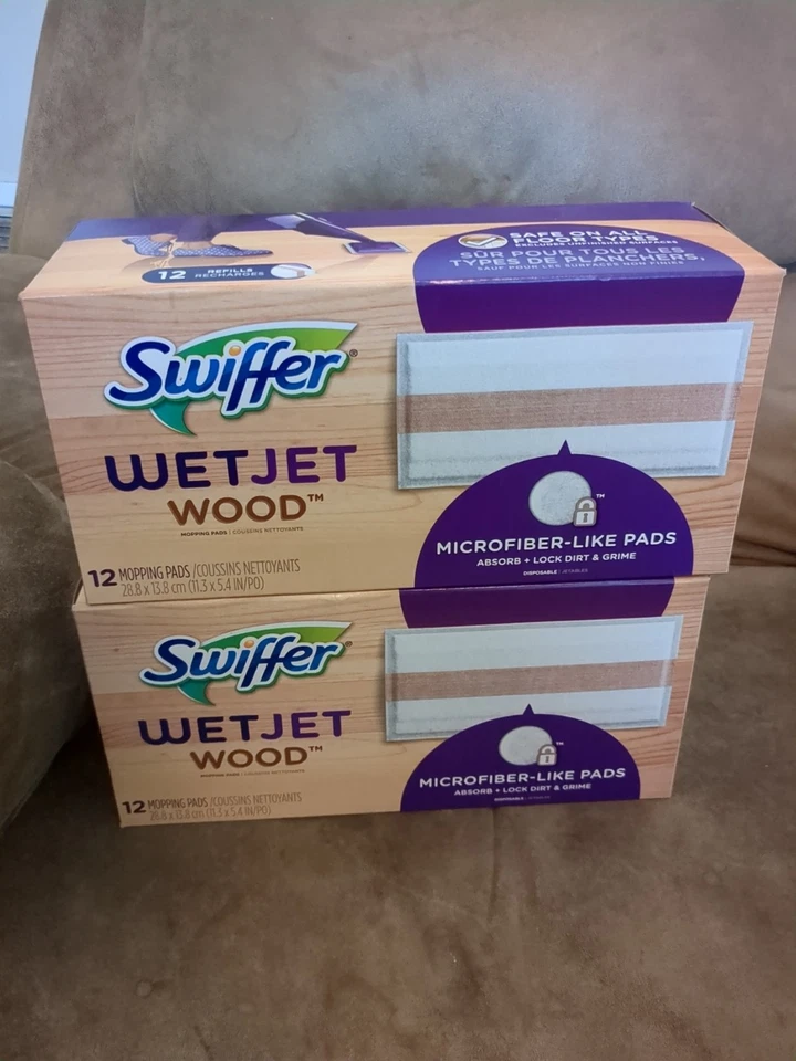 SWIFFER WETJET WOOD MOPPING PADS - 2 BOXES - 24 PADS - NEW  - Image 1 of 1