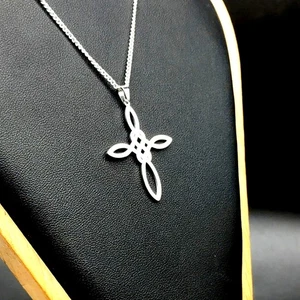 925 Sterling Silver w/ Celtic Knot Cross Pendant Anniversary Birthday Gift NEW! - Picture 1 of 6