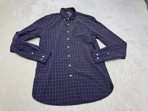 Eddie Bauer Shirt Mens Medium Blue Legend Wash Plaid Slim Fit Button Up Tall - Picture 1 of 15