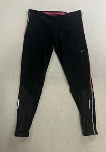 Nike Dri-Fit Leggings Womens Large Black Pull On Athleisure Ankle Zip 465370-012 - Picture 1 of 13