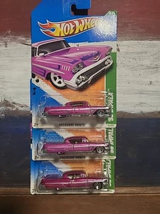 2011 Hot Wheels Treasure Hunt Pink '58 Impala. Lot Of 3 - Picture 1 of 2