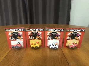 VINTAGE 1985 NEW MCDONALDS FAST MACS COMPLETE SET OF 4 PULL BACK CAR TOYS NIP - Picture 1 of 15