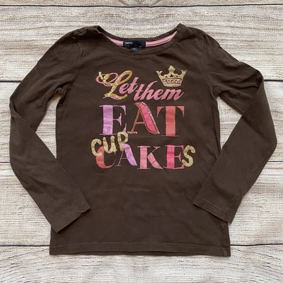 Camiseta Gap Kids Marrón Rosa Déjalos Comer Cupcakes Brillo LS Niña S 6 7 Foto 1 de 3