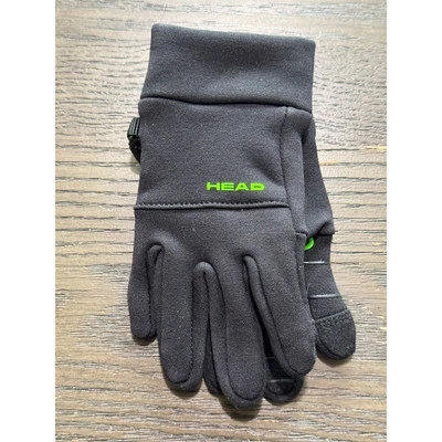 HEAD Kids 触摸屏手套黑色和绿色高硅胶手掌尺寸 SM 4-6 — 第 1/3 张图片