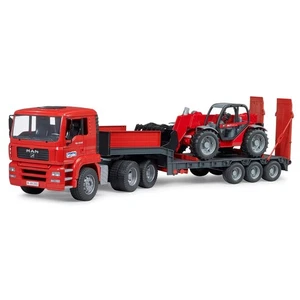 Man Tga Low Loader Truck With Steerable Telescopic Handler Construction Toy - Picture 1 of 8