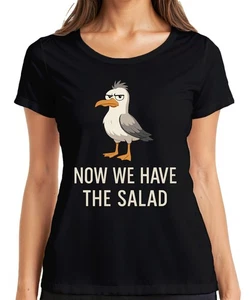 Jetzt haben wir den Salat Möwe sarkastisch lustig Cartoon Küste Damen T-Shirt - Picture 1 of 35