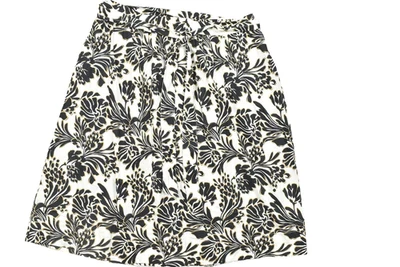 Lane Bryant Black White Floral Print Plus Size 18/20 Midi Skirt with Tie Waist - Image 1 of 4