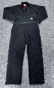 Mono aislante acolchado vintage Carhartt X01 negro pato para hombre 42 alto - Imagen 1 de 8