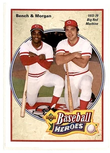 1992 Upper Deck Baseball BBM Diamond Heroes Johnny Bench/Joe Morgan Cincinnati - Bild 1 von 2