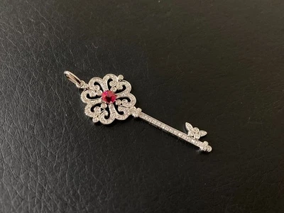 18K 750 White Gold Natural Spinel Diamond Pendant 2.06 Grams - Image 1 of 4