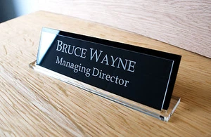 Nombre de escritorio personalizado ejecutivo, letrero grabado personalizado, placa de nombre, CEO, MD - Imagen 1 de 7